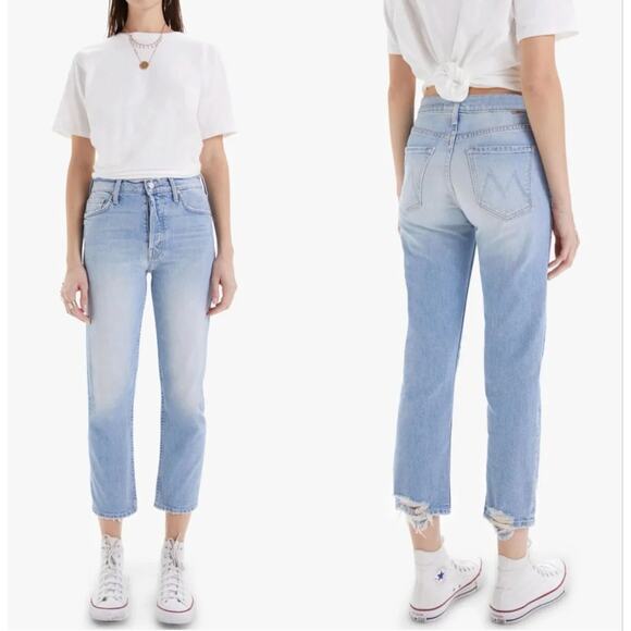 MOTHER Denim - Mother Superior Jeans 29 The Tomcat Bless You Ankle Crop Denim Blue Casual Comfy